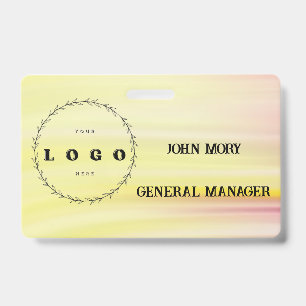 modern Elegant Custom Name Title Employee Badge