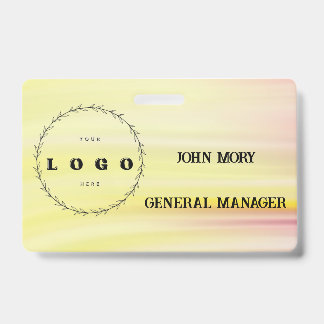 modern Elegant Custom Name Title Employee Badge