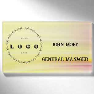 modern Elegant Custom Name Title Employee Tag