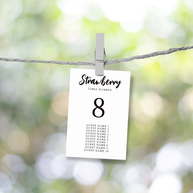 Modern Elegant Custom Name Wedding Table Seating Number (Creator Uploaded)