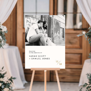 Modern Elegant Custom Photo Wedding Welcome Foam Board
