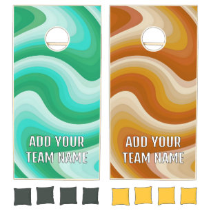 Modern Elegant Custom Team Name Cornhole Set
