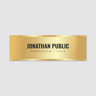 Modern Elegant Custom Template Gold Glamorous Name Tag