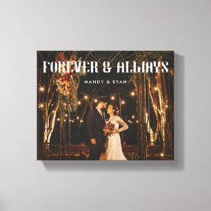 Modern Elegant Custom Wedding Couple Photo  Canvas Print