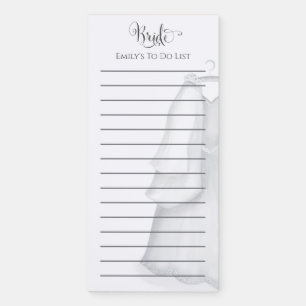 Modern Elegant Cute Bride Stylish To Do List Magnetic Notepad
