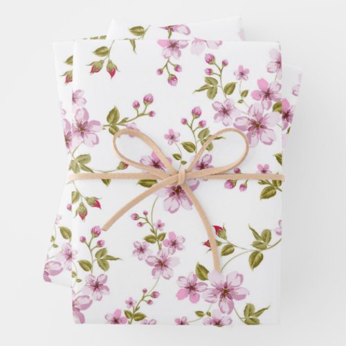 Modern Elegant Cute Floral Baby Shower Birthday Wrapping Paper Sheets