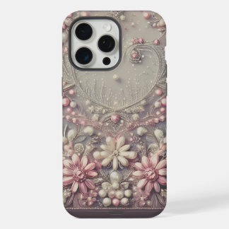 Modern elegant cute golden pearls Valentine’s Day iPhone 15 Pro Max Case