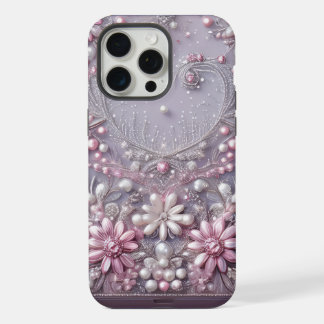 Modern elegant cute purple pearls Valentine’s Day iPhone 15 Pro Max Case