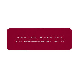 Modern Elegant Cute Unique Dark Red Colored Label