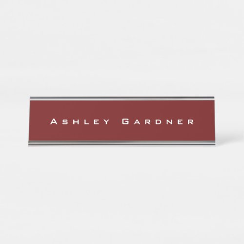 Modern Elegant Cute Unique Stylish Dark Red Color Desk Name Plate