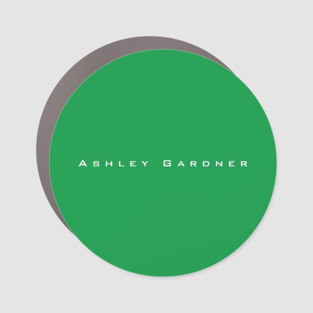Modern Elegant Cute Unique Stylish Kelly Green Car Magnet (Front)