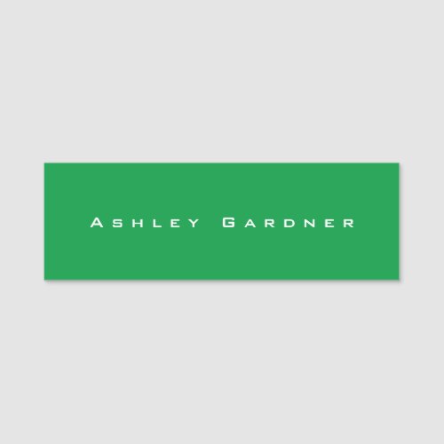 Modern Elegant Cute Unique Stylish Kelly Green Name Tag