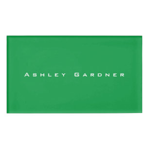 Modern Elegant Cute Unique Stylish Kelly Green Name Tag
