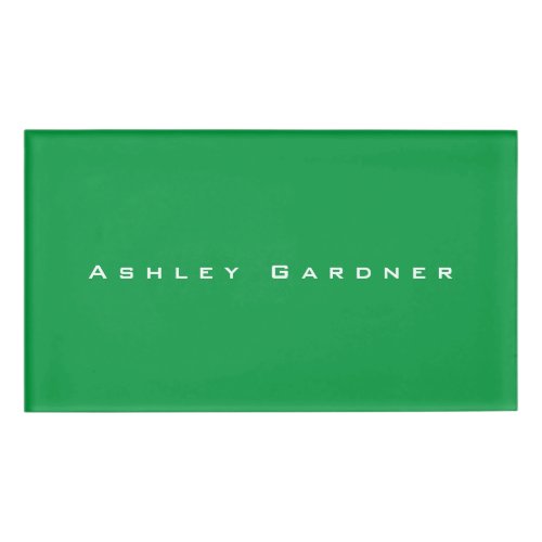 Modern Elegant Cute Unique Stylish Kelly Green Name Tag