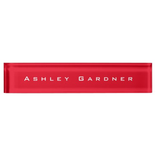 Modern Elegant Cute Unique Stylish Red Color Desk Name Plate