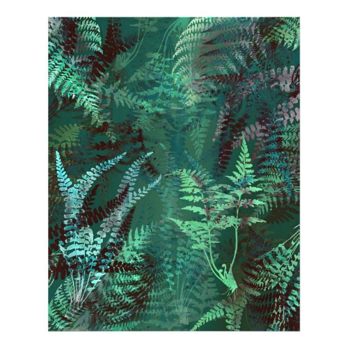 Modern Elegant Dark Emerald Green Ferns Photo Print