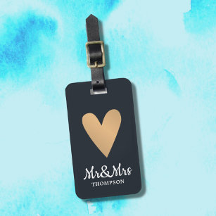 PU Leather Hot Stamping Loving Heart Luggage Tag Label Bag Lover Couples  Handbag Portable Travel Accessories Name ID Address Tag