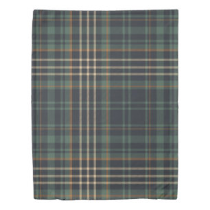 Modern Elegant Dark Green Plaid  Duvet Cover