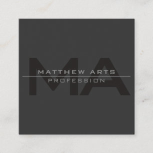 Modern Elegant Dark Grey Square Business Card