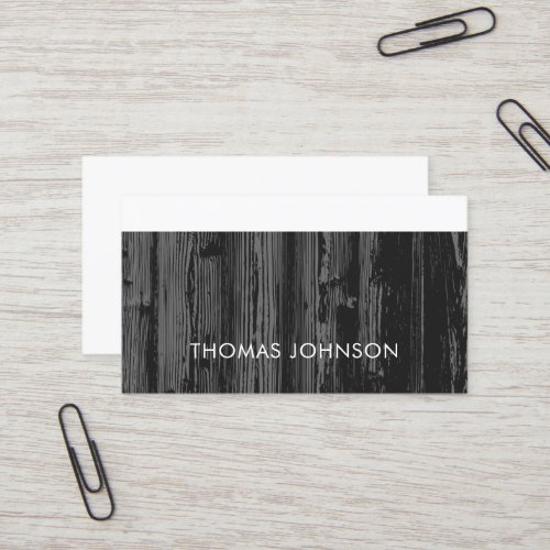 Modern Elegant Dark Grey Timber Construction  Business Card