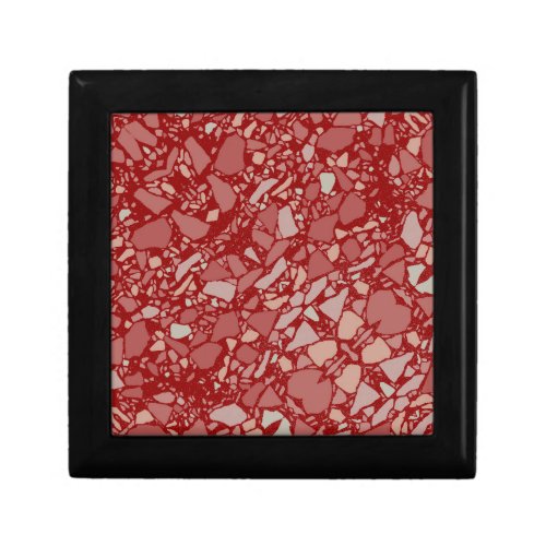 Modern Elegant Dark Red Terrazzo Effect Tile Gift Box