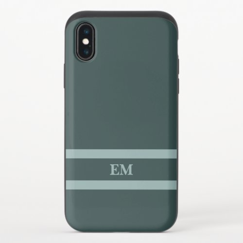 Modern Elegant Dark Teal Blue Phone Ring Stand iPhone X Slider Case