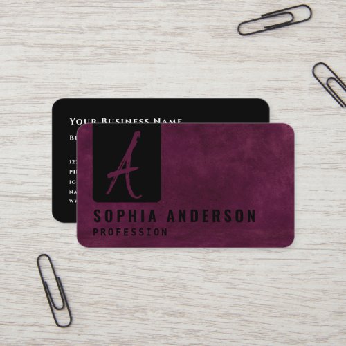Modern Elegant Dark  Texture Purple Business  Business Card