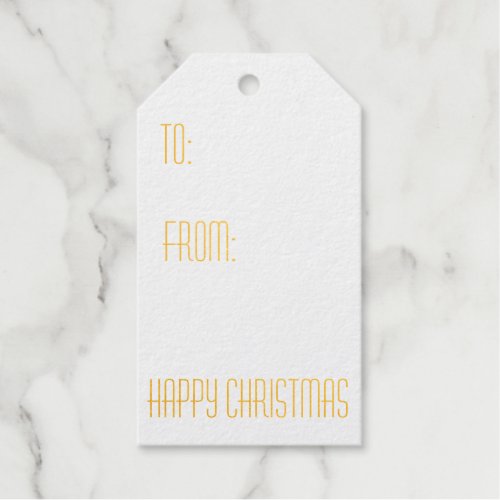 Modern Elegant Deco Personalized Christmas Foil Gift Tags