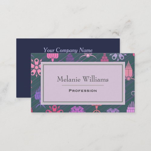 Modern Elegant Decorative Purple Pattern Business Card