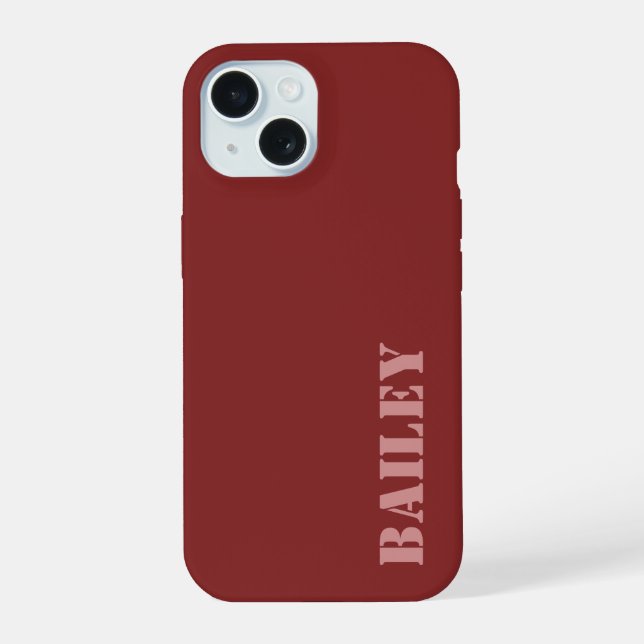 Modern Elegant Deep Red Custom  Iphone Case (Back)
