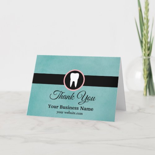 Modern Elegant Dentist Rose Gold Dental Office Thank You Card