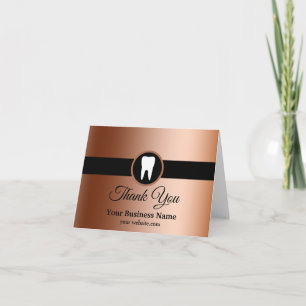 Modern Elegant Dentist Rose Gold Dental Office Thank You Card