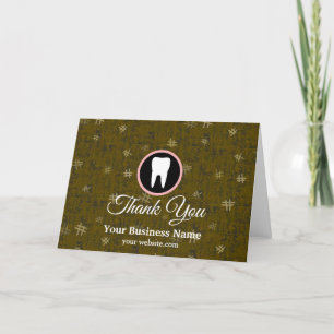Modern Elegant Dentist Rose Gold Dental Office Thank You Card