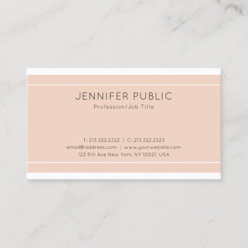 Modern Elegant Design Clean Plain Luxury Trendy Business Card