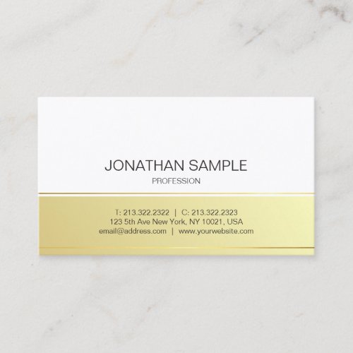 Modern Elegant Design Gold Look Plain Professional Business Card