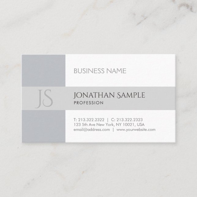 Modern Elegant Design Minimalist Chic Plain Trendy Business Card (Front)