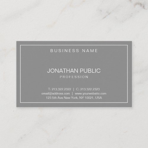 Modern Elegant Design Minimalist Plain Trendy Luxe Business Card