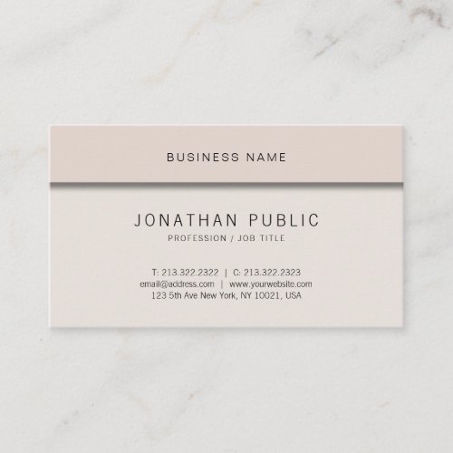 Modern Elegant Design Professional Creative Plain Business Card