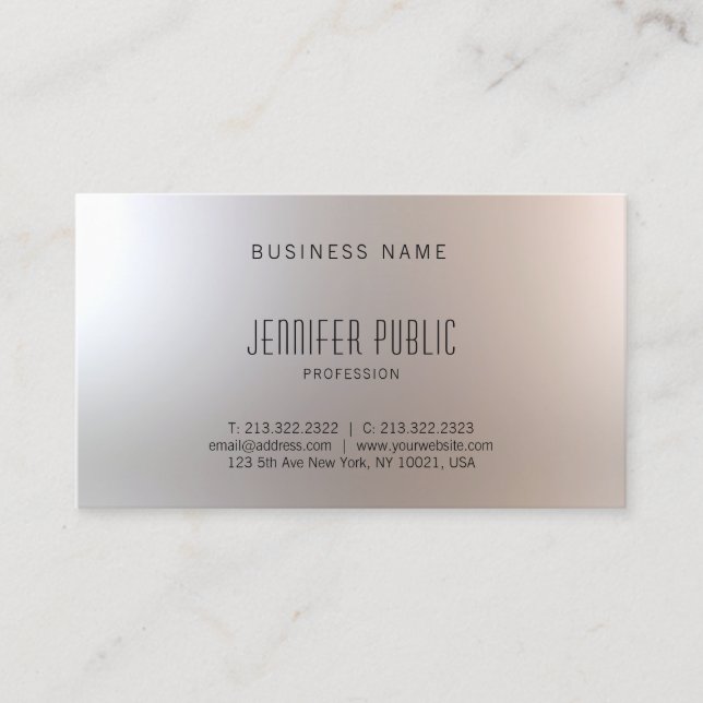 Modern Elegant Design Professional Plain Glamour Business Card (Front)