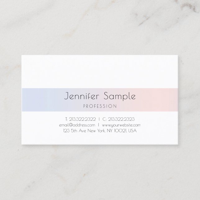 Modern Elegant Design Professional Simple Plain Business Card (Front)