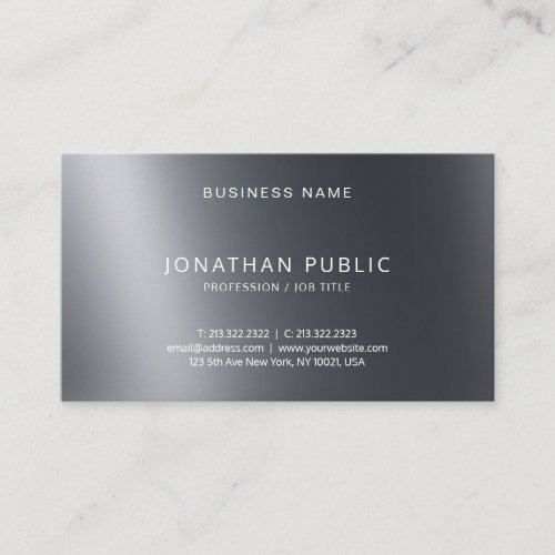 Modern Elegant Design Professional Stylish Plain Business Card