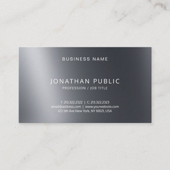 Modern Elegant Design Professional Stylish Plain Business Card (Front)