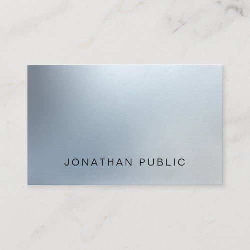 Modern Elegant Design Silver Look Plain Luxury Business Card