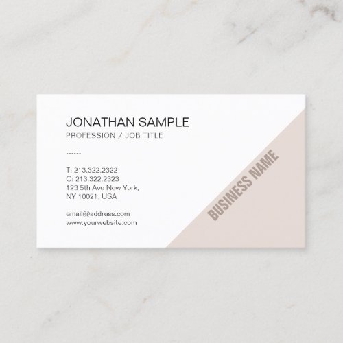 Modern Elegant Design Simple Plain Company Trendy Business Card
