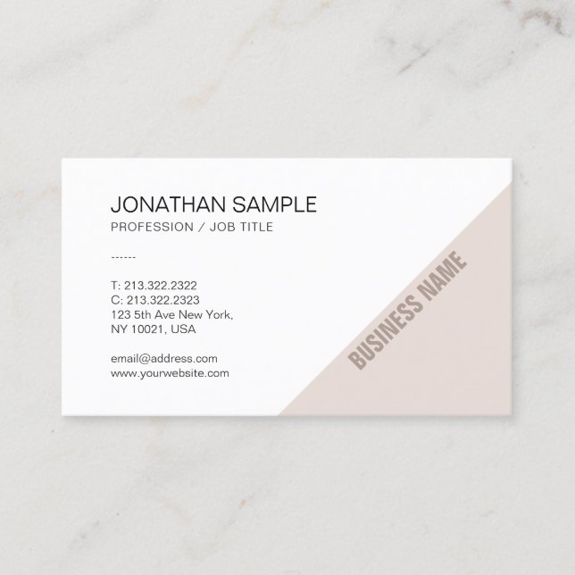 Modern Elegant Design Simple Plain Company Trendy Business Card (Front)