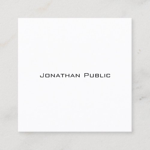 Modern Elegant Design Simple Plain Trendy Square Business Card
