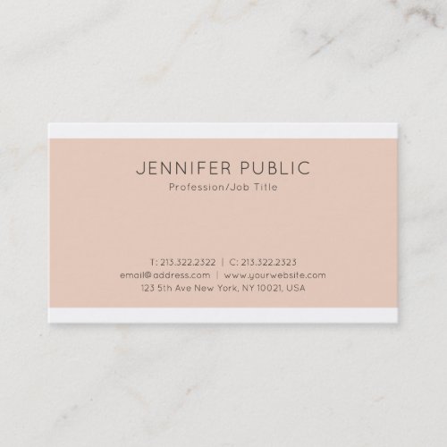 Modern Elegant Design Sleek Plain Luxury Trendy Business Card