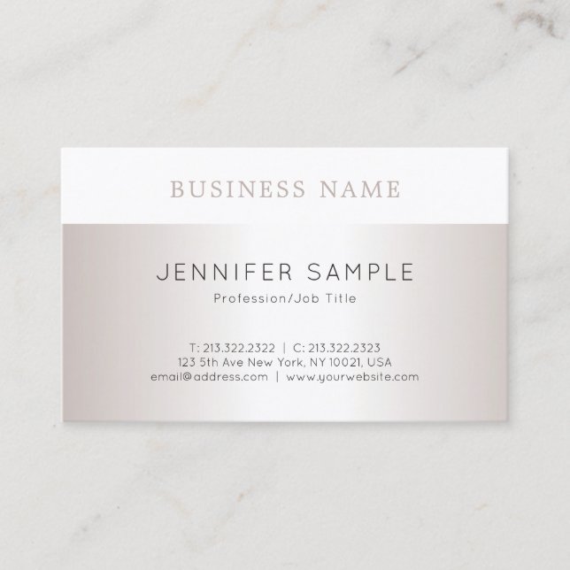 Modern Elegant Design Sleek Plain Trendy Luxury Business Card (Front)