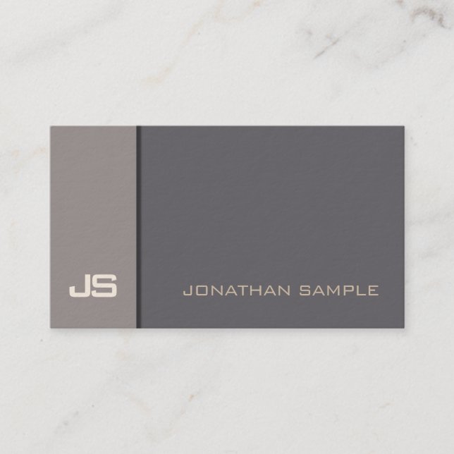 Modern Elegant Design Trendy Brown Elite Luxury Business Card (Front)