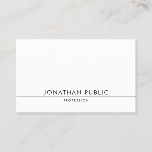 Modern Elegant Design Trendy Minimalist Chic Plain Business Card